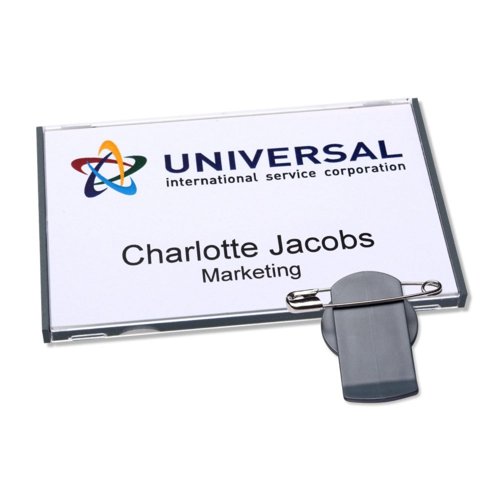 Avery 4838G-M Vista Name Badges - Plastic with Rotating Combi Clips