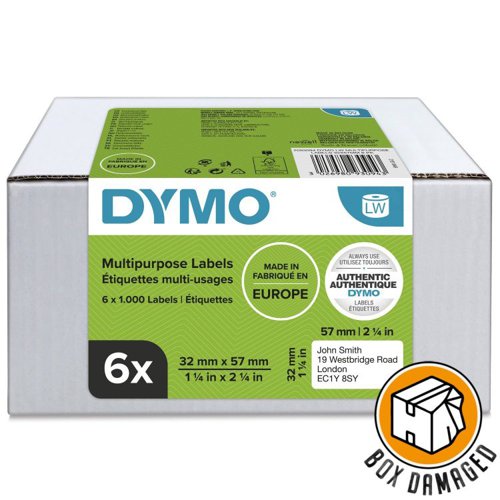 Dymo BOX DAMAGED - 11354 6 Rolls LW Multipurpose Address Labels