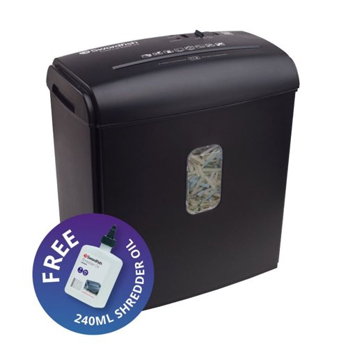 Swordfish 800XC-P4 Cross Cut Shredder with a Free 240ml Bottle of Oil