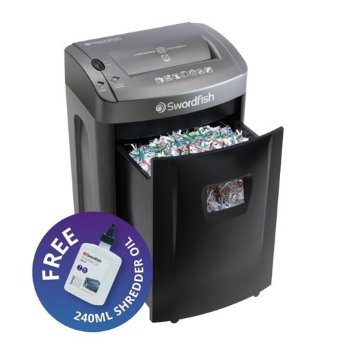 Swordfish 1500XCD Cross Cut Shredder with a Free 240ml Bottle of Oil