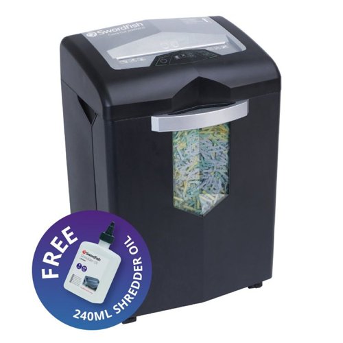 Swordfish 2000XCD Plus Cross Cut Shredder with a Free 240ml Bottle of Oil