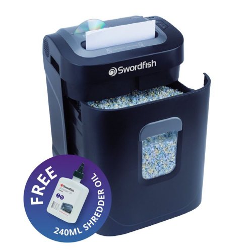 Swordfish 1200XXCD Micro Cut Shredder with a Free 240ml Bottle of Oil