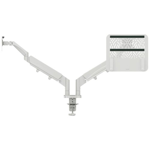 Leitz Ergo Space-Saving Dual Monitor and Laptop Arm Light Grey