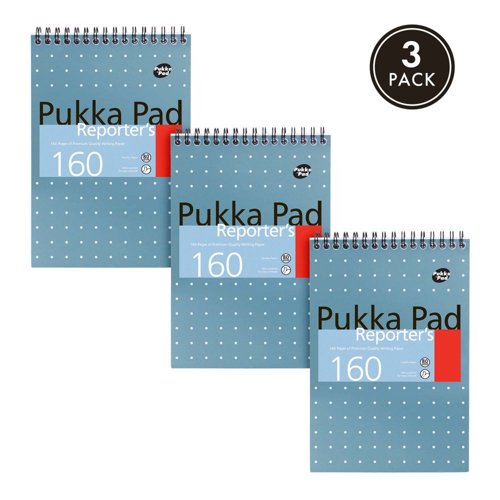 Pukka Metallic Reporters Pad FSC Mix (Pack of 3)