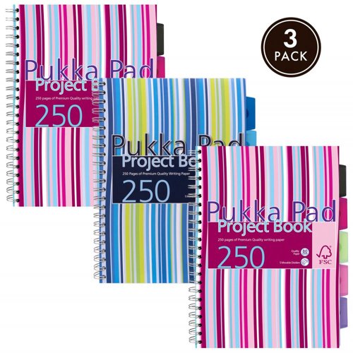 Pukka A4 Project Book FSC Mix (Pack of 3)