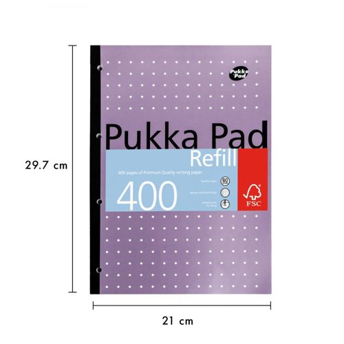 Pukka A4 400 Page Refill Pad FSC Mix (Pack of 5)