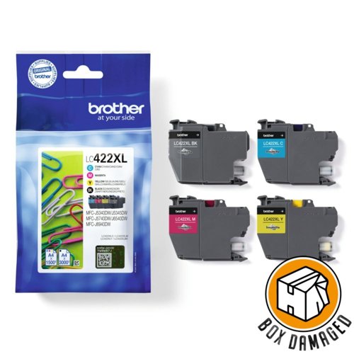 Brother BOX DAMAGED LC422XL Ink Cartridge Value Pack B-C-M-Y