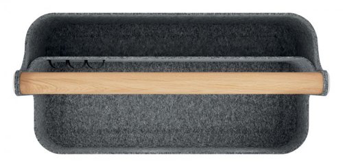 36134J | Our premium Leitz Portable Desk Organiser with Handle makes hot desking easier than ever. As you move from desk to desk, keep your essentials close and your workspace clutter-free with this stylish storage solution.Designed for hot desking and flexible workspaces, this desk tidy features two spacious compartments for storing your office essentials, such as your laptop, compact keyboard, water bottle, notebook, or mobile phone. Additionally, it includes three elastic holders for pens and cables, ensuring everything stays neatly organised and easily accessible. As they say, a tidy desk leads to a tidy mind.This portable office caddy is thoughtfully crafted from durable material made from 100% recycled post-consumer thermo felt and is delivered in plastic-free packaging. Plus, it looks great! The wooden handle adds a natural aesthetic and makes it easy and comfortable to transport. Its minimalist design, combined with an inviting grey velvet finish, keeps you stylish while staying organised on the move.Whether you're in the office, at home, or working in a hybrid setup, this compact desk storage solution is here to make your 9-to-5 easier. Beyond work, it’s also ideal for storing your art and craft supplies or other hobby essentials, with a maximum weight limit of 7.5 kg.Once your workday is done, the Leitz Portable Desk Organiser can easily be stored in a cabinet, locker, or on a shelf, thanks to its dimensions of 38 x 19 x 25.5 cm, freeing up valuable space.Blending home comfort with practical, smart design, our Leitz Portable Desk Organiser with Handle is the perfect addition for your home, office, or school. Stay organised, productive, and stress-free while feeling great at work and beyond.