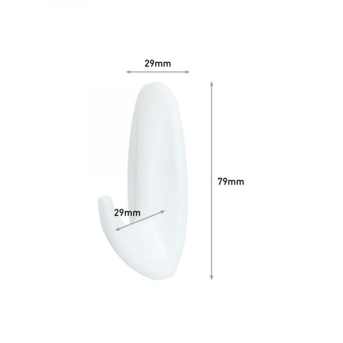 Command Pack of 2 Medium Oval Hooks With Command Strips White
