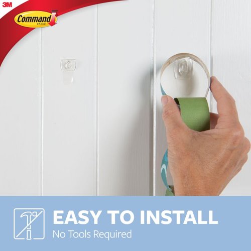 Command Mini Hook Clear 6 Hooks+8 Strips