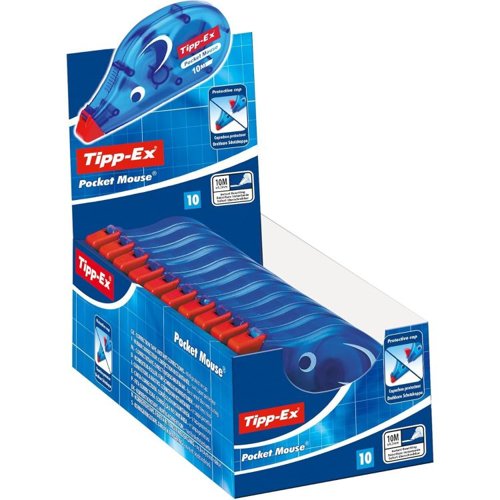 Tipp-Ex Pack of 10 Pocket Mouse Correction Tape Roller 4.2mmx10m Correction Media 36279J Active Group  | Business Supplies. Workwear. Furniture. Promotional Merchandise. Business Technology