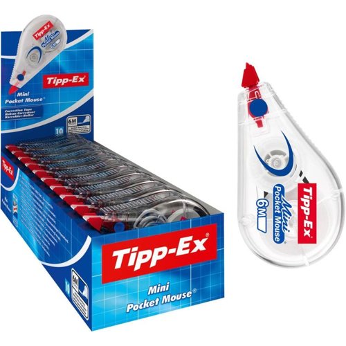 Tipp-Ex Pack of 10 Mini Pocket Mouse Correction Tape Roller 5mmx6m Correction Media 36280J Active Group  | Business Supplies. Workwear. Furniture. Promotional Merchandise. Business Technology