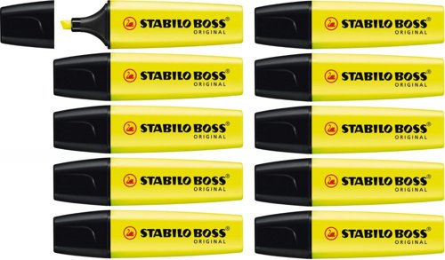 STABILO BOSS ORIGINAL Highlighter Box of 10 Yellow