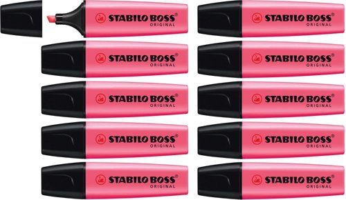 STABILO BOSS ORIGINAL HighlighterBox of 10 Pink