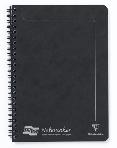 Clairefontaine Europa 10PK Notemaker A5 120 pages 90g paper Black