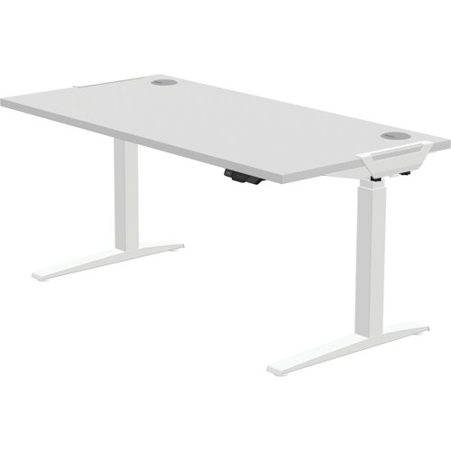 Fellowes Levado White Desk Base and Grey Worktop 1600mm