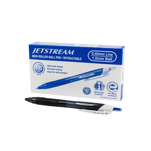 uni-ball Jetstream Sport 12 Pack Blue 1.0mm Broad Nib Rollerball Pen