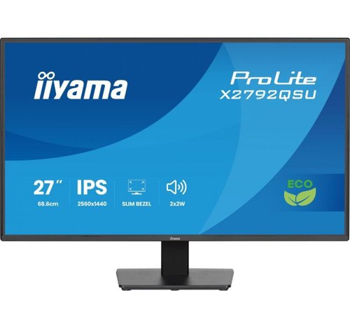 iiyama X2792QSU-B1 27 Inch 2560x1440 IPS Prolite Monitor 36783J Buy online at Office 5Star or contact us Tel 01594 810081 for assistance