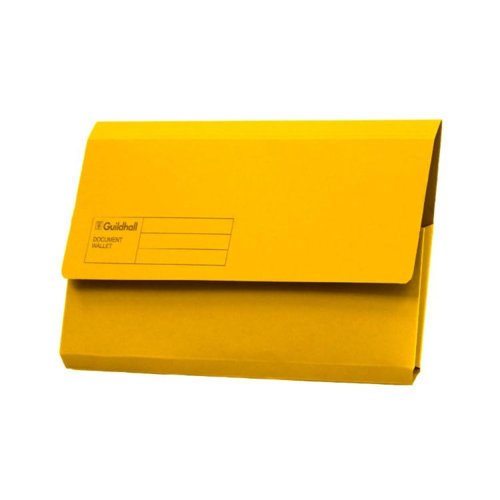Exacompta Guildhall Manilla Document Wallet Yellow A4 Foolscap Pack of 50