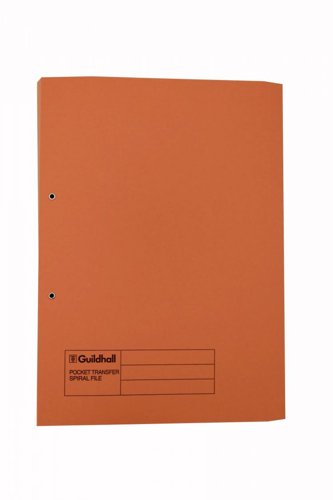 Exacompta Guildhall Pocket Transfer Spring File Orange Pack of 25