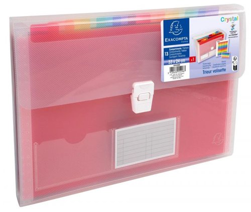 Exacompta Crystal Expanding File 330x250mm 13 Part Clear