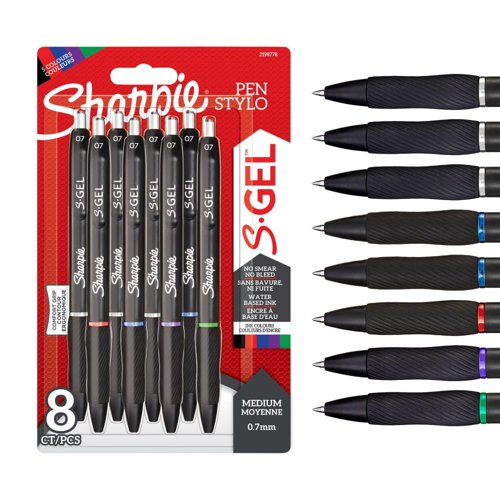Sharpie S Gel Medium Point Pens Assorted Colours Pack of 8