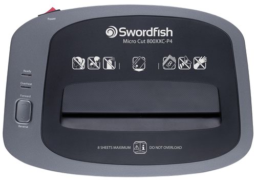 Swordfish 800XXC P-4 Cross Cut Shredder Black