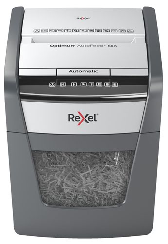 Rexel Optimum AutoFeed Plus 50X Cross Cut Shredder | 31565J | ACCO Brands
