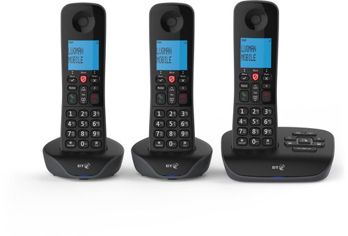 BT Essential Trio Dect Call Blocker Telephone with Answer Machine | 28883J | British Telecom