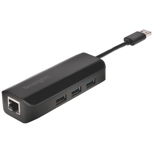 Kensington USB 3.0 Ethernet Adapter and 3-Port Hub