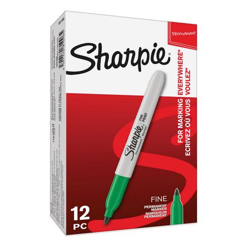 Sharpie S0810960 Fine Green Permanent Pens Box of 12