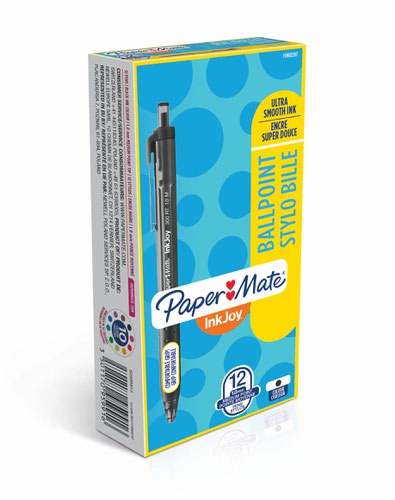 Paper Mate S0959910 Inkjoy 300 Retractable Medium Tip Black Box of 12