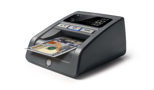 The Safescan 185-S is one of the most advanced counterfeit detectors yet. Equipped with the latest technology, this device takes only a fraction of a second to scan currencies for seven crucial security features, no matter which way you insert them. The convenient banknote feeder guide ensures banknotes are always fed into the detector correctly.The Safescan 185-S uses the latest counterfeit detection technology to check for seven advanced security features built into today’s currencies: infrared ink, magnetic ink, metallic thread, colour, size, thickness and watermark. The technology inside the 185-S is so reliable it will also detect double notes, half notes and even the superdollar, the most sophisticated counterfeit banknote ever created. Its proven 100% accuracy will eliminate any doubts about whether the note you’re holding is genuine or counterfeit.The 185-S is regularly put through rigorous testing by major central banks around the world, using their latest test decks of both genuine and counterfeit notes. Time and time again, the 185-S passes these tests with flying colours by reliably identifying both counterfeit and authentic notes with proven 100% accuracy.The 185-S has an intuitive control panel and a large, crisp display. Three clearly labelled buttons provide easy access to all its features. The spacious LCD screen tells you exactly what you need to know: currency type, denomination, and the number of notes authenticated. If you’ve turned on the ADD function, it will also tell you the total value of notes counted. And since it takes less than half a second to verify each note, you’ll have your answer before the customer can even blink.The 185-S has been designed with countertop use in mind. Its compact size takes up a minimum of space beside your register, and its sleek look suits every business interior. The top-quality materials and elegant design subtly tell customers you’re using the best equipment counterfeit detection has to offer.Central banks are constantly updating their banknotes to incorporate the newest security features and make it even harder for counterfeiters to succeed. Our dedicated currency management team notifies you whenever there’s an update for your 185-S; all you have to do is install it using the USB port or MicroSD slot on the back of the device.Taking your business on the road? The 185-S’s compact size and optionally available LB-105 rechargeable battery allow you to verify notes wherever you go. With up to 30 hours of mobile use, you can accept cash payments anywhere with confidence.Default currencies: EUR, USD, GBP, CAD, MXN, CHF, CNY, HKD