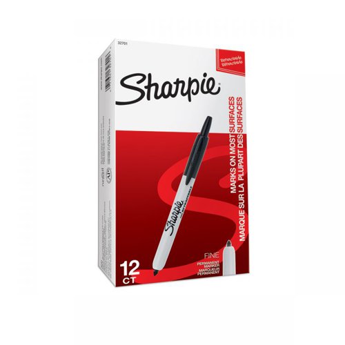 Sharpie S0810840 Retractable Black Pens Box of 12
