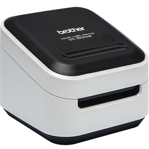 The new VC-500W Label Printer is a revolutionary new full colour label printer from Brother capable of printing labels from 9mm to 50mm wide. Now you can print full colour signs and logos, banners, photos and much more on a desktop label printer.Powered by ZINK® Zero-Ink® Printing Technology, the VC-500W secret’s hidden in the label rolls. Special colour crystals in the paper are activated by heat to create full colour labels without the need for additional ink cartridges. No ink means you save money, and makes the printer incredibly compact too.Available in five different widths, Brother label rolls use ZINK® Zero-Ink® printing technology to produce full colour labels without ink or toner cartridges. Simply slot the roll into the back of the printer to create labels for many applications around the office.Brother Colour Label Editor app connects to the VC-500W using the Wi-Fi connection in your smartphone or tablet, available from both Android and iOS.P-touch Editor label design software gives you powerful editing tools to create the ideal label for your workplace and is available as a free download from Brother solutions website.Included in the box:VC-500W full colour label printer, CZ-1004 25mm cassette roll, CK-1000 50mm cleaning cassette roll, AC adapter, Power cable, USB cable, Documentation.