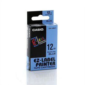 Casio XR-12BU Black on Blue 12mm Tape | 14422J | Casio