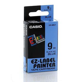 Casio XR-9BU Black on Blue 9mm Tape - A2B Office Supplies