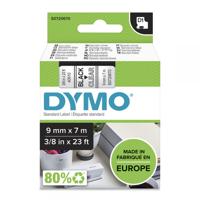 Dymo 40910 D1 9mm x 7m Black on Clear Tape