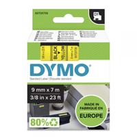 Dymo 40918 D1 9mm x 7m Black on Yellow Tape