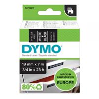Dymo 45811 19mm x 7m White on Black Tape
