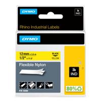 Dymo 18490 12mm x 3.5m Black On Yellow Flexible Nylon Tape - S0718080