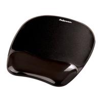 Fellowes 9112101 Crystal Gel Mousepad Wrist Support Black