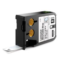Dymo 1868705 XTL 21mm x 39mm 150 Laminated Wire Cable Wrap Black on White