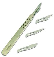 Swordfish Scalpel No.3 metal with 4 Blades Blister