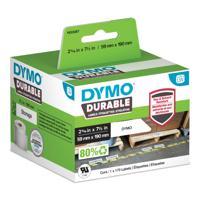 Dymo 1933087 LW Durable Large Shelving label 59mm x 190mm Black on White