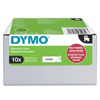 Dymo 45803 D1 19mm x 7m Black on White Tape 10 Pack