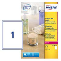 Avery L7784-25 Crystal Clear Labels 25 sheets - 1 label per sheet