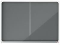 Nobo 1915338 18 x A4 Premium+ lockable Notice Board with Grey Felt