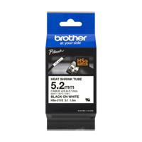 Brother HSE-211E 5.2mm Black on White Heat Shrink Tube