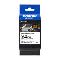 Brother HSE-221E 9mm Black on White Heat Shrink Tube